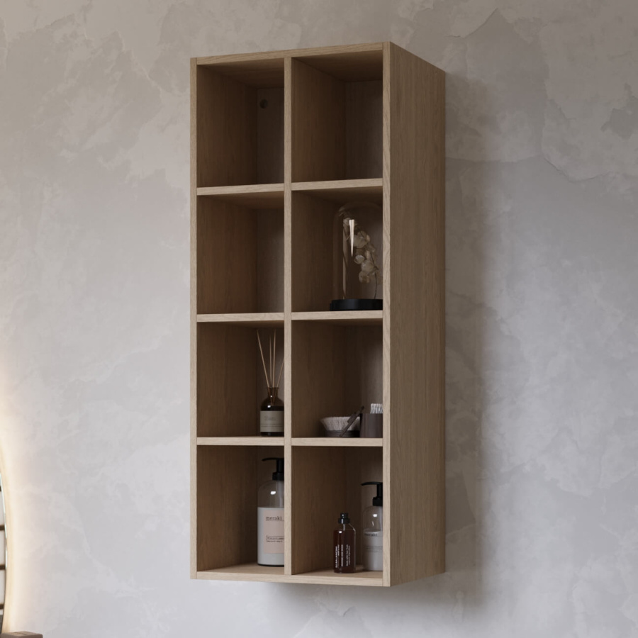 Пенал навесной открытый SCANDIC 450 для модульной тумбы шпон дуба